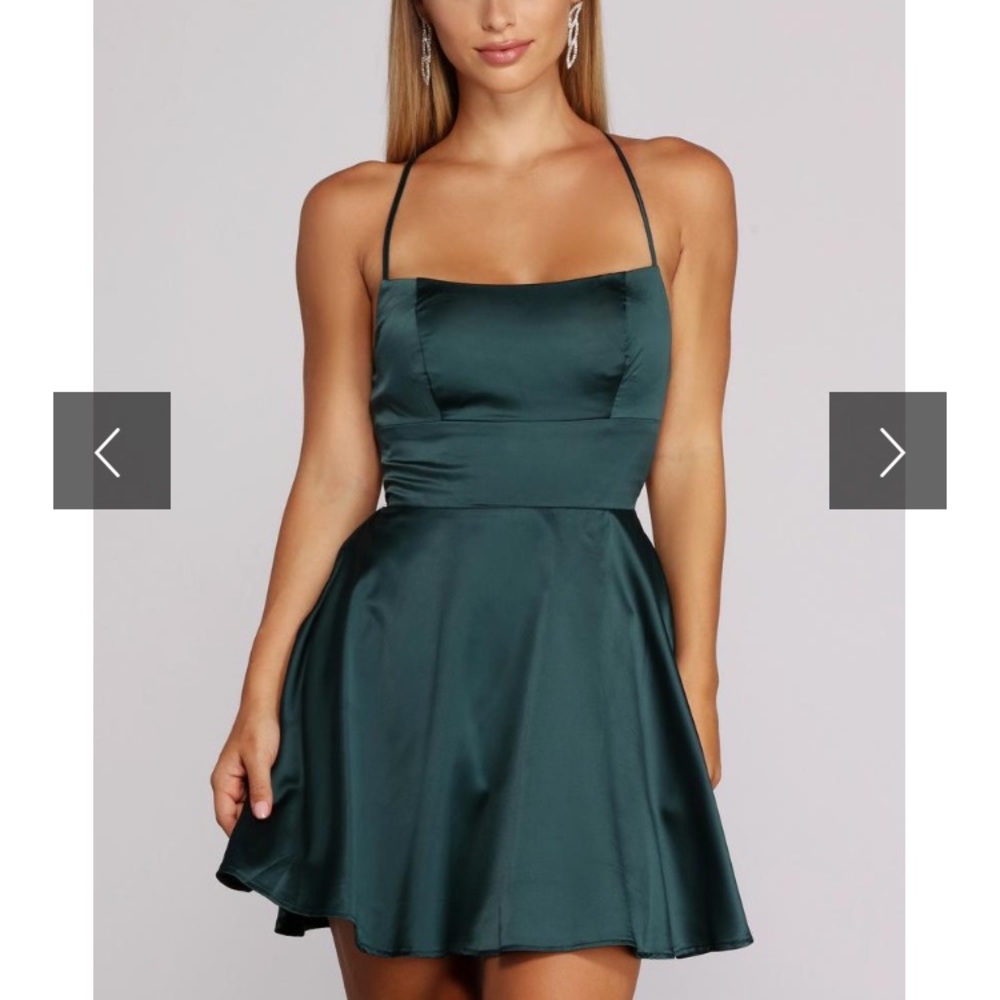 Windsor Green Satin Dress
